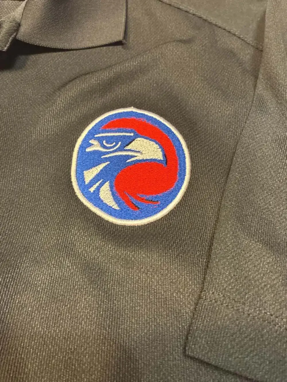Nike Golf Dri-Fit Athletic Dept. Black Embroidered Eagle Polo Shirt